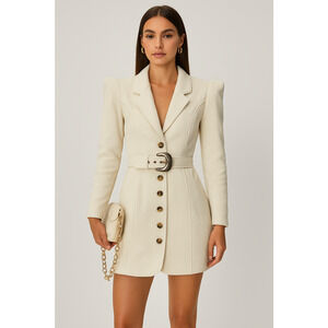 For Love & Lemons Womens Carson Blazer Dress XS Ivory Corduroy Mini Luxury NEW